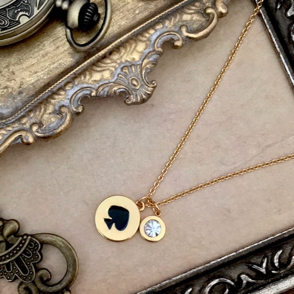 KATE SPADE • Black Spot The Spade Signature Necklace - Picture 7 of 7